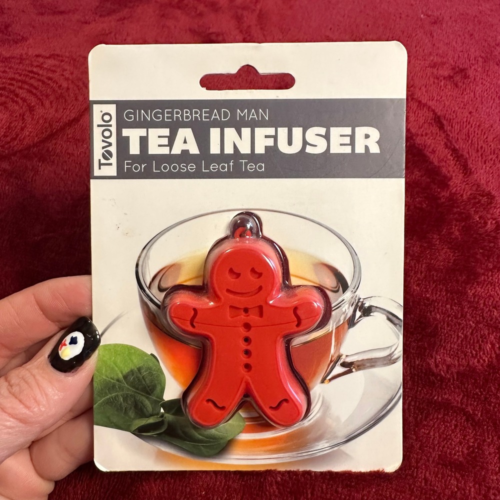 Tovolo Gingerbread Man Tea Infuser Red Silicone Loose Leaf Steeper 81-8192‎ NEW